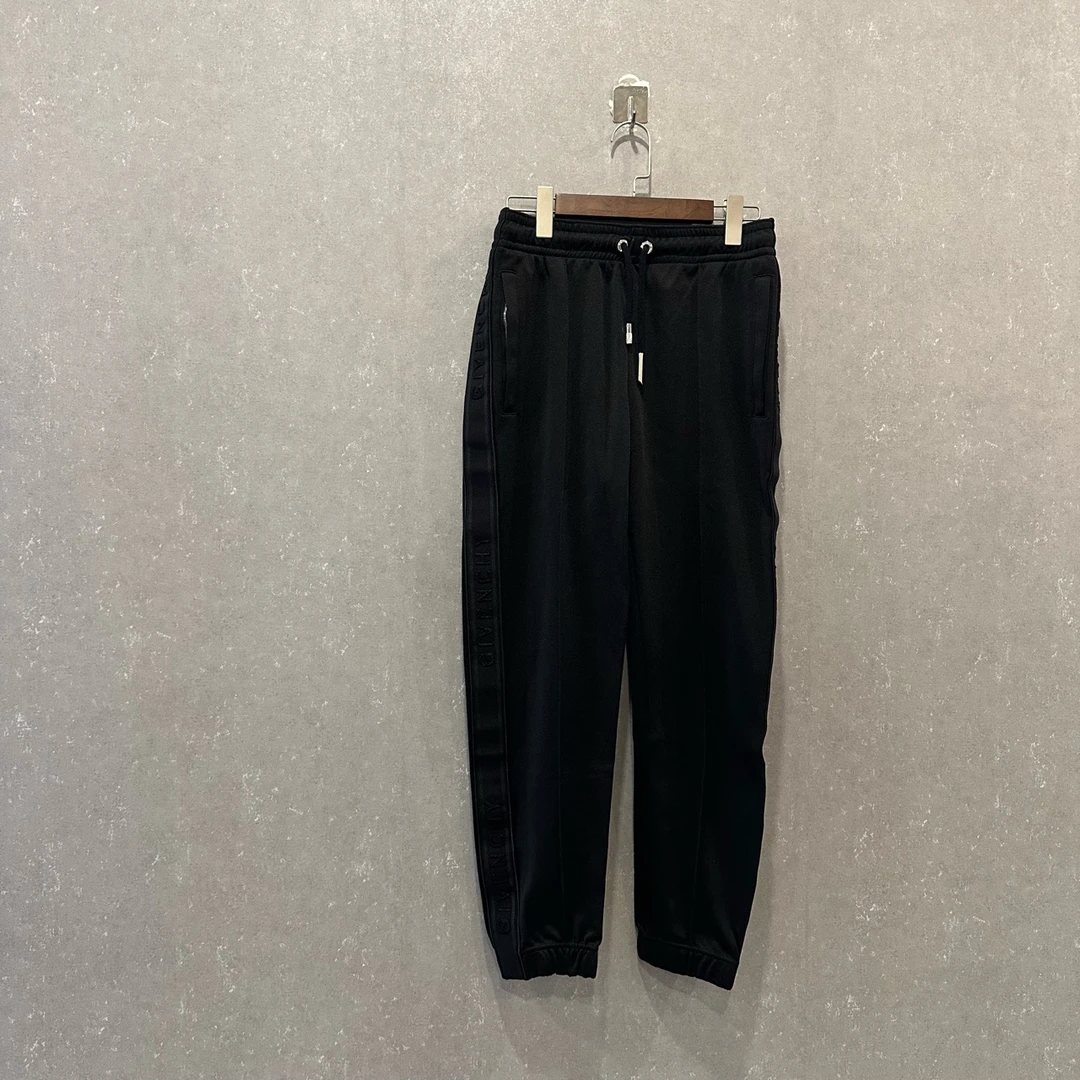99新 Givenchy/纪梵希 纯色提花饰带运动长裤 M码003383