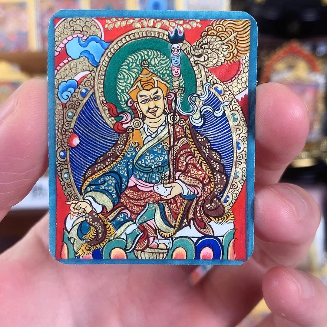 吊坠莲师热贡纯手绘唐卡