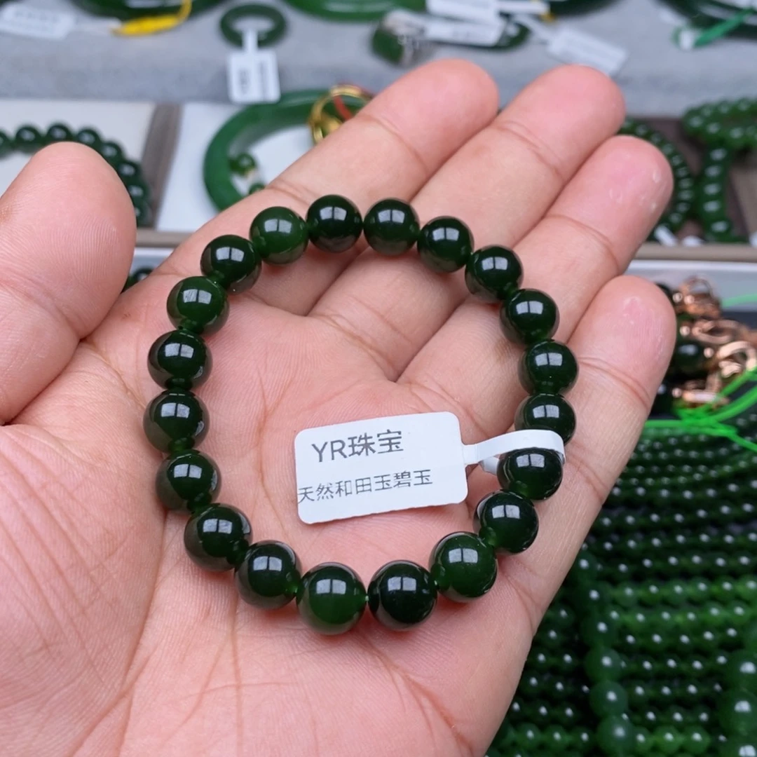 未镶嵌手串和田玉（碧玉）10mm