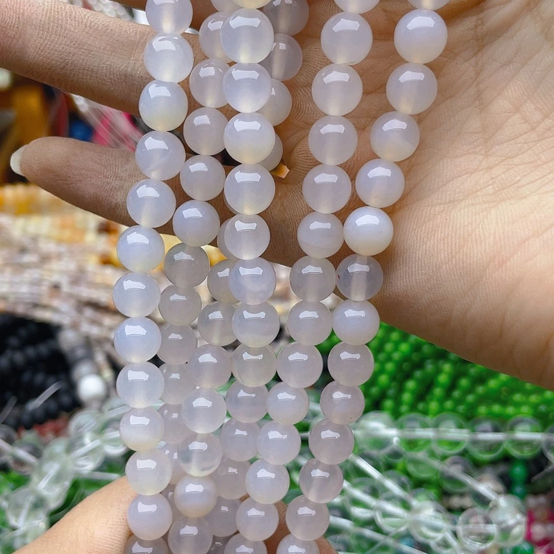 玛瑙/玉髓珠宝半成品未镶嵌白玛瑙1条卡8