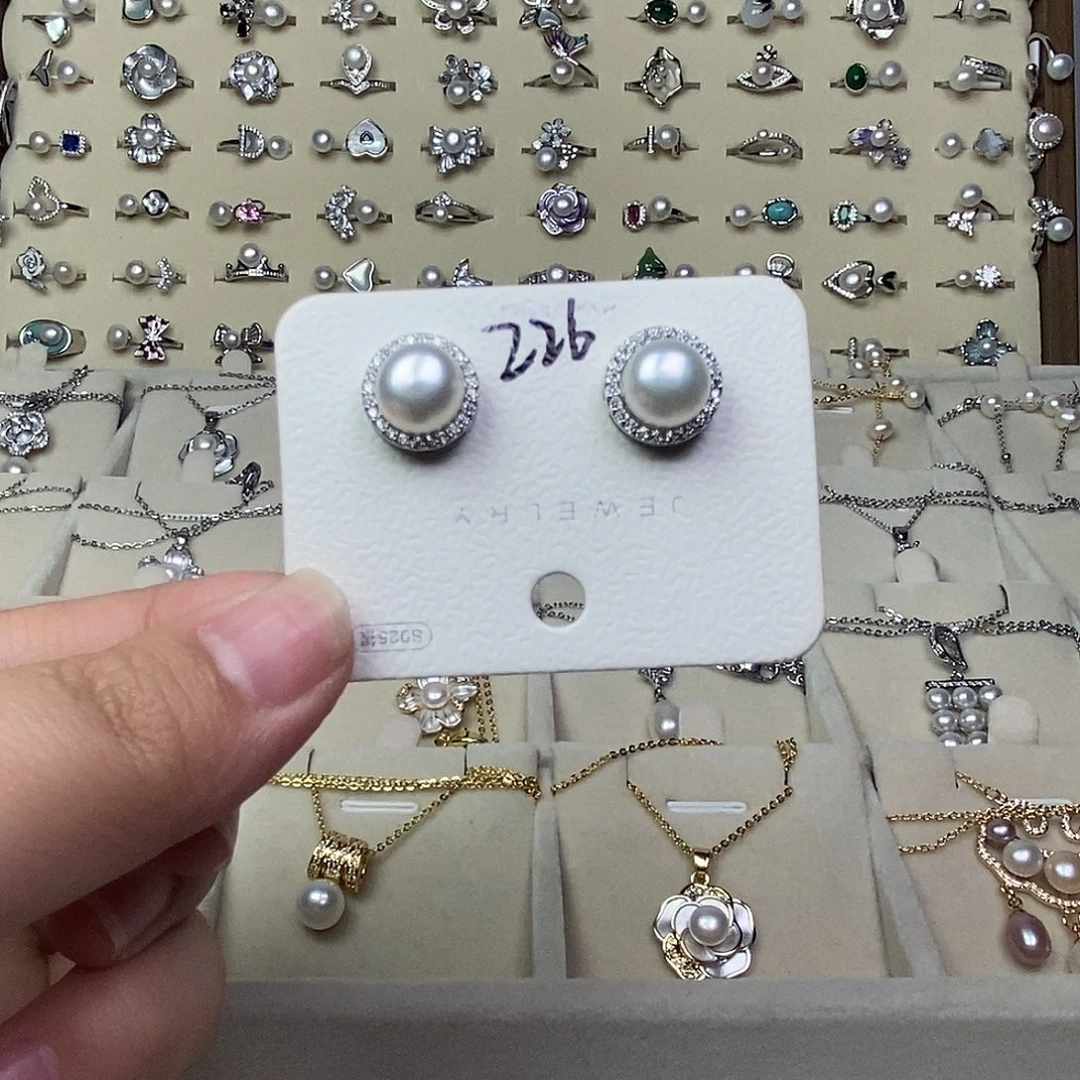 耳饰淡水珍珠银S925镶嵌