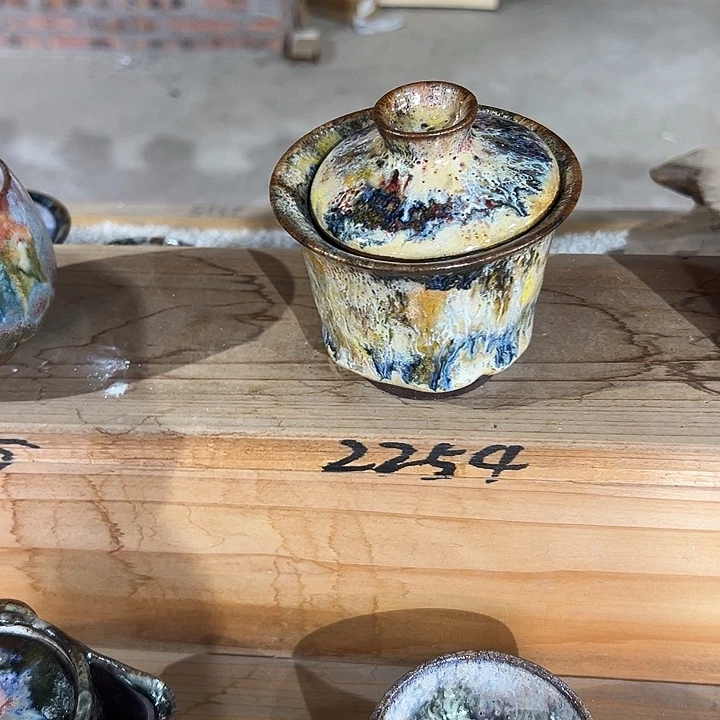 黑****志野茶器茶杯 瑕疵
