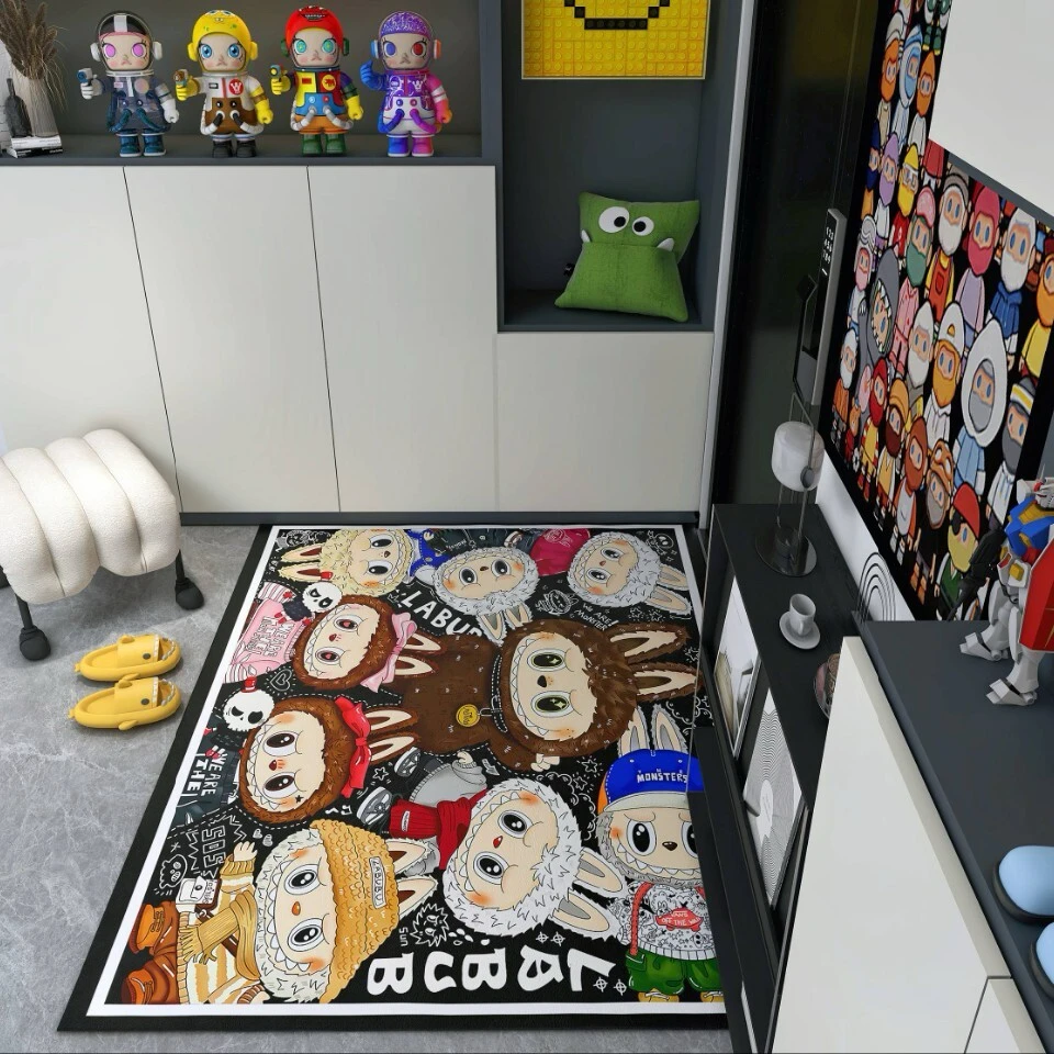 Labubu入户门垫可裁剪防滑地垫丝圈加厚家用除尘脚毯耐脏好打理