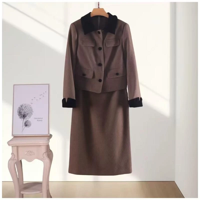 【T1777】时尚小香风套装裙女新款气质高级感精致两件套装