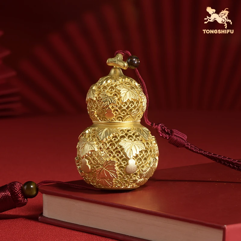 【铜师傅】《福禄万代》客厅桌面福禄葫芦铜葫芦挂件 新年礼物送女友