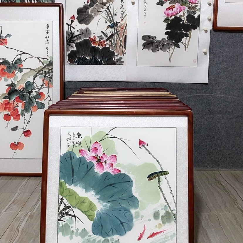 【闪购商品】国画书画作品带框63×63厘米