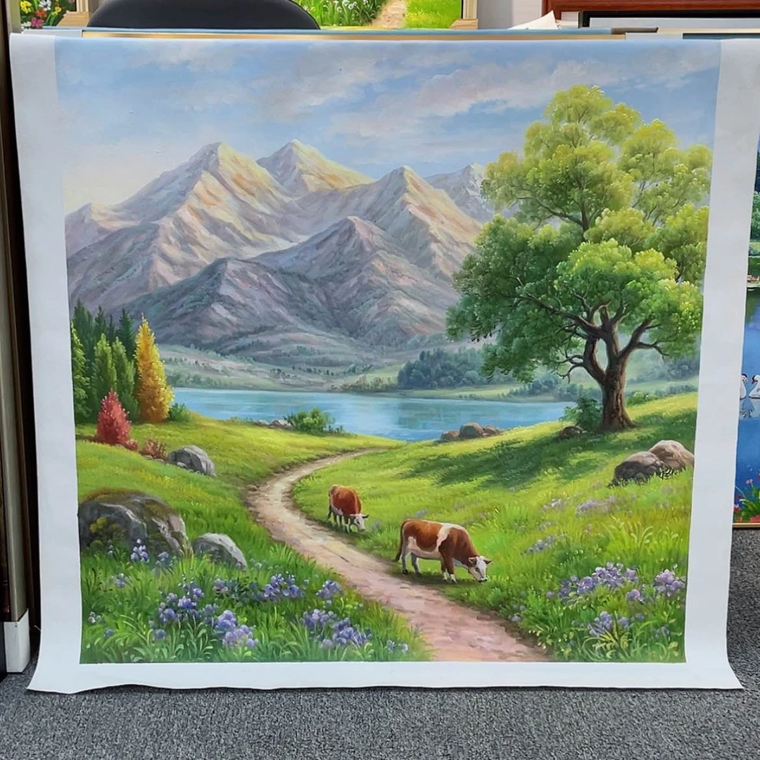 【闪购商品】油画写实派风景手绘油画80×80含框