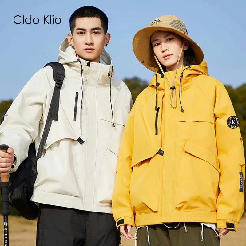 CK户外连帽夹克外套男女同款春秋季情侣百搭休闲运动服夹克