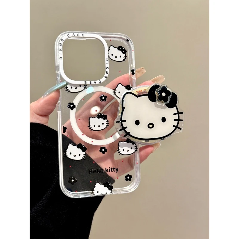 适用苹果iphone16promax创意透明15pro磁吸支架14可爱13ins手机壳
