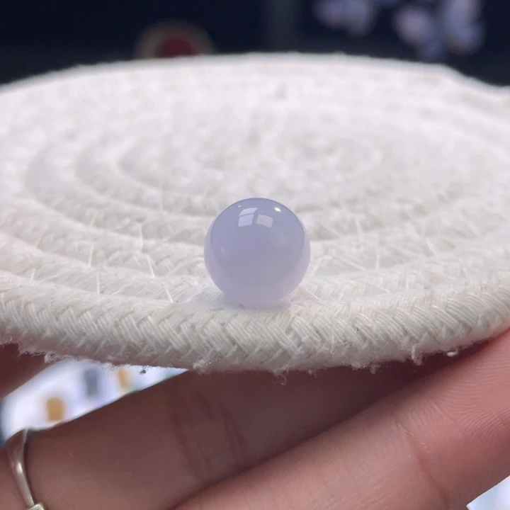 散珠翡翠粉紫圆珠卡11.3mm