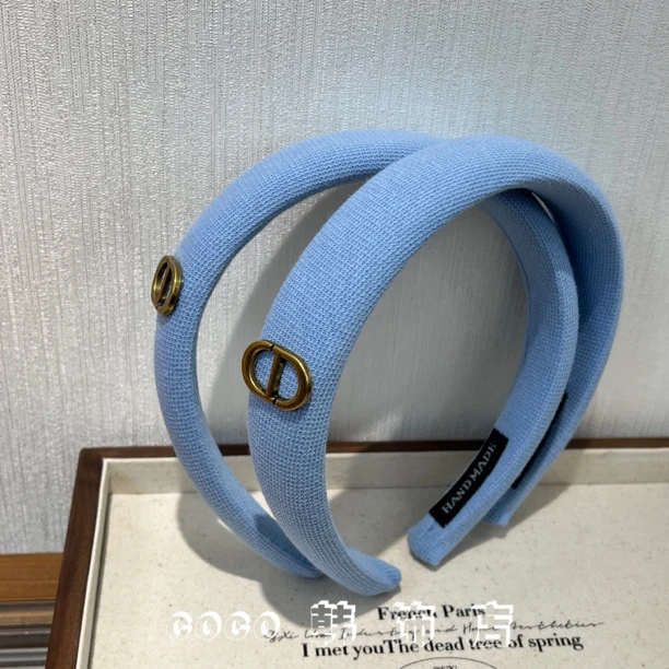 韩国春夏新款高颅顶发箍女复古百搭CD字母头箍简约高级头饰发饰品