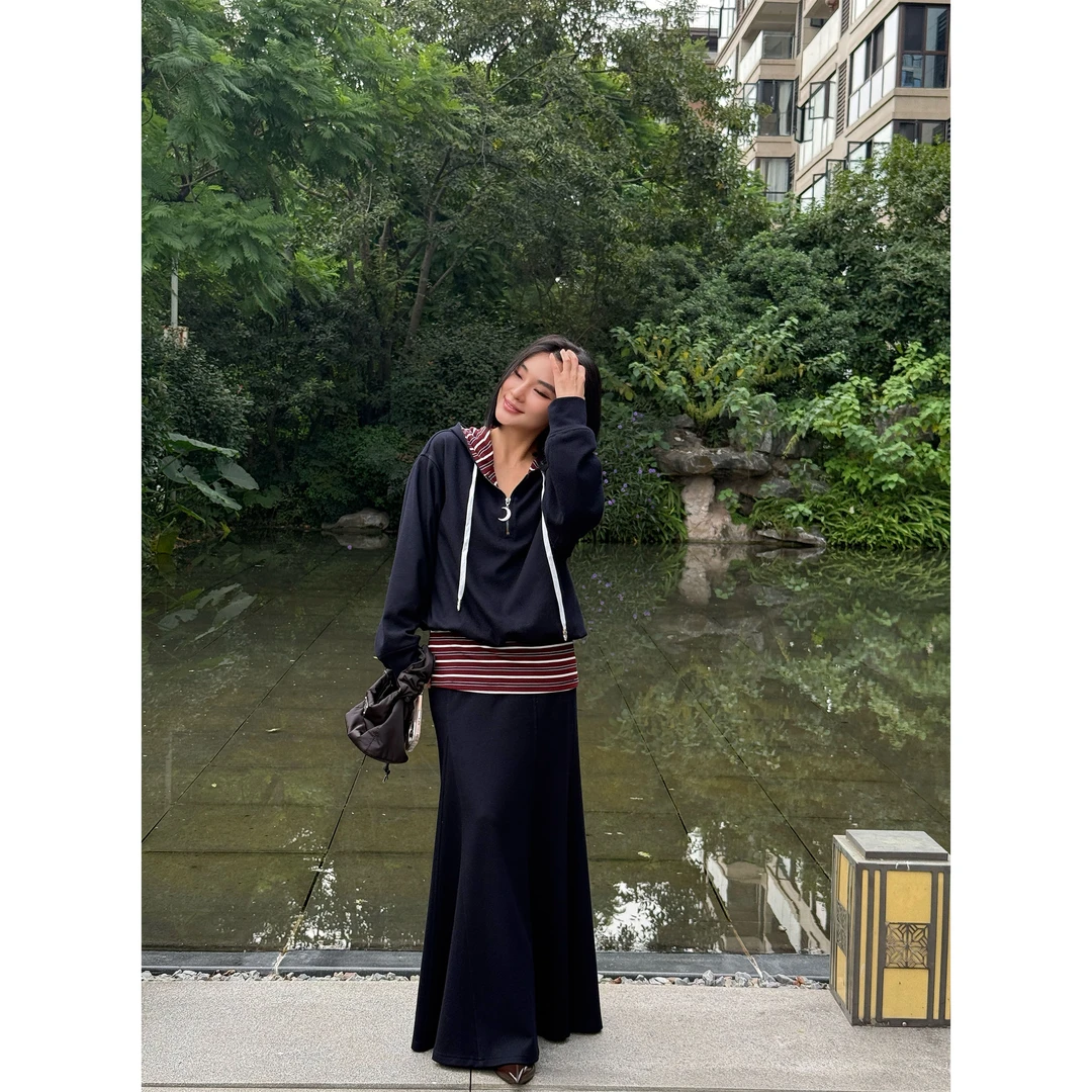 【妙妙精选】HUANGNAJI深海蓝-休闲设计感时尚气质套装5265/5618