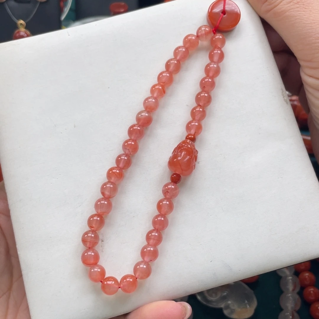 南红玛瑙未镶嵌开播福利川料南红手工编织手机挂