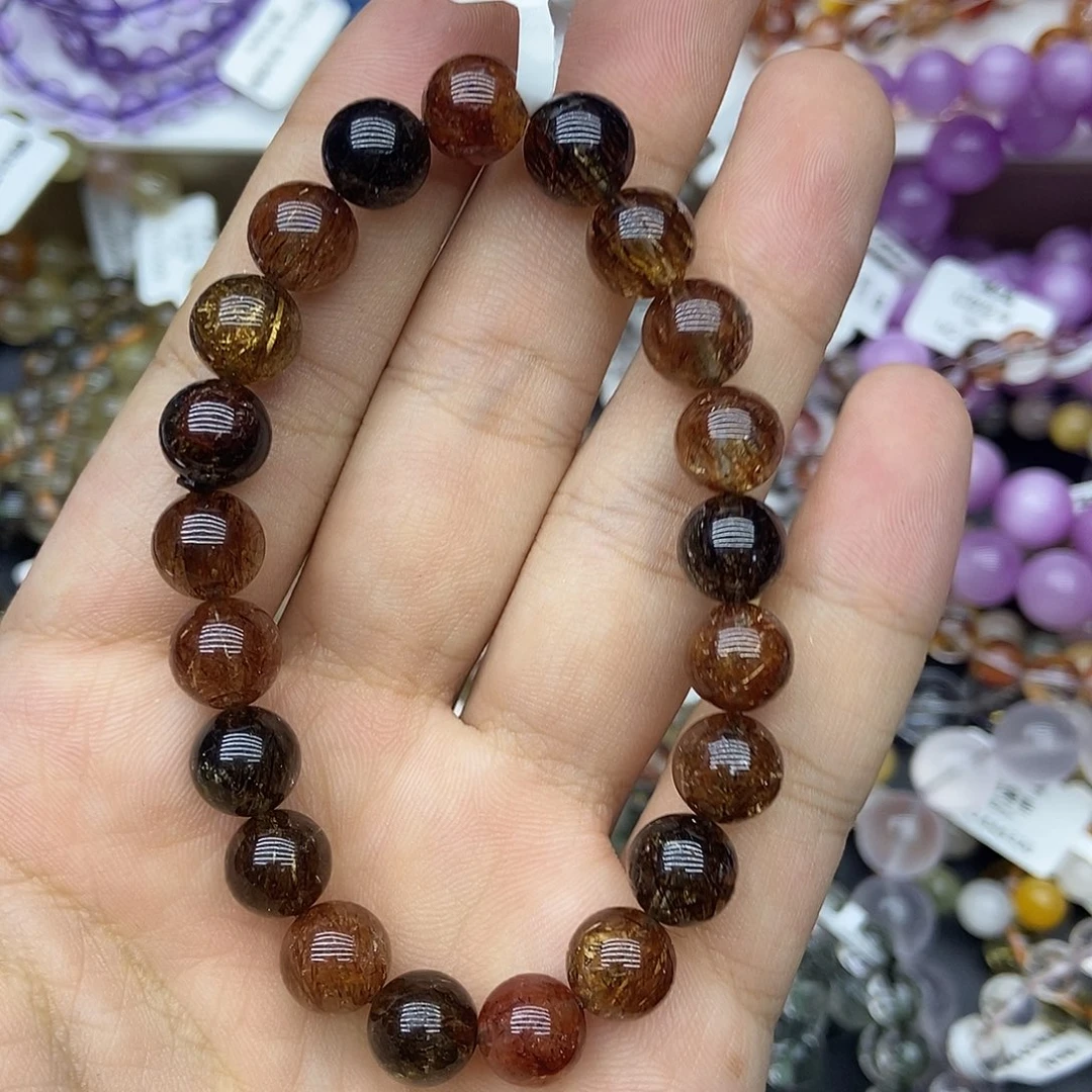 晴***天手链水晶未镶嵌黑金超七9m