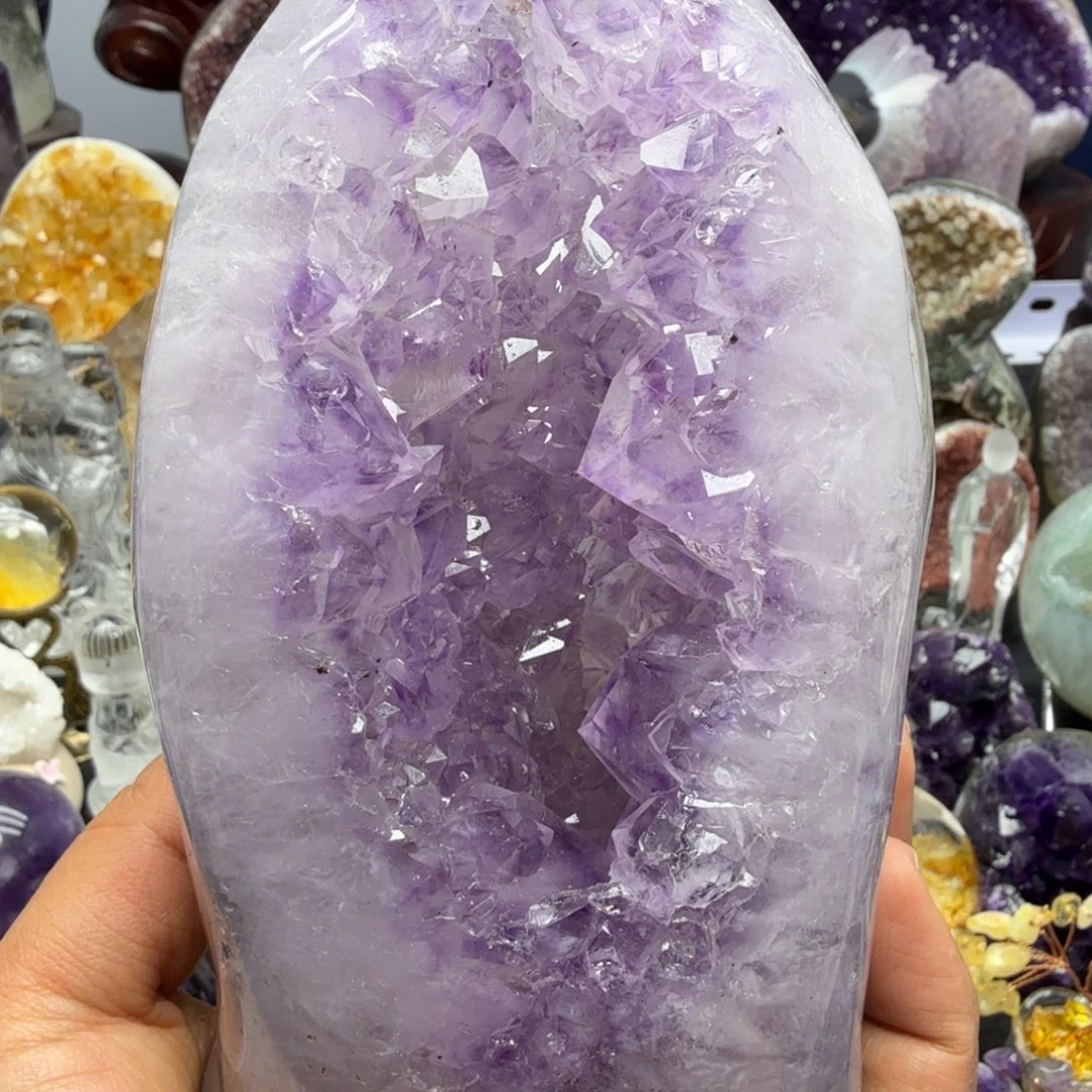 未镶嵌摆件紫晶屏风摆件