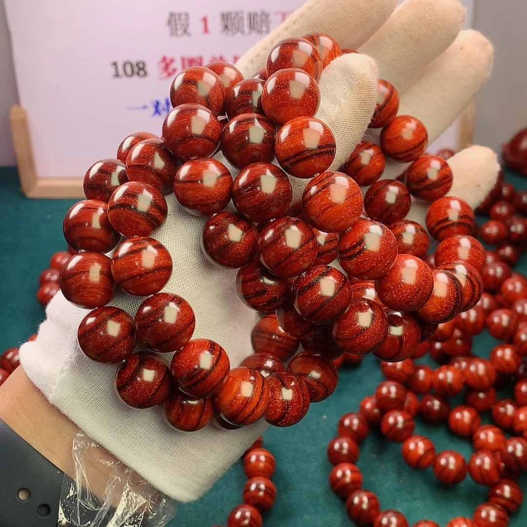 小叶紫檀手串/手链15横纹虎皮原汁原味超级顶泥