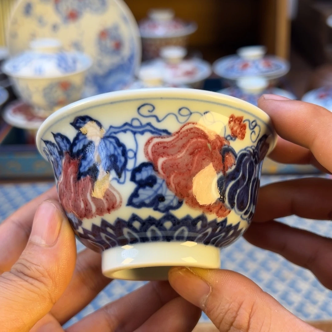 盖碗微瑕景德镇茶器百宝箱