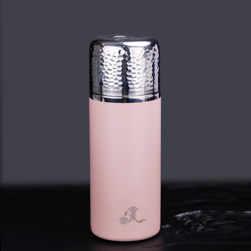 316不锈钢保温杯高颜值锤纹焖茶水杯茶水分离杯子陶瓷内胆保温杯