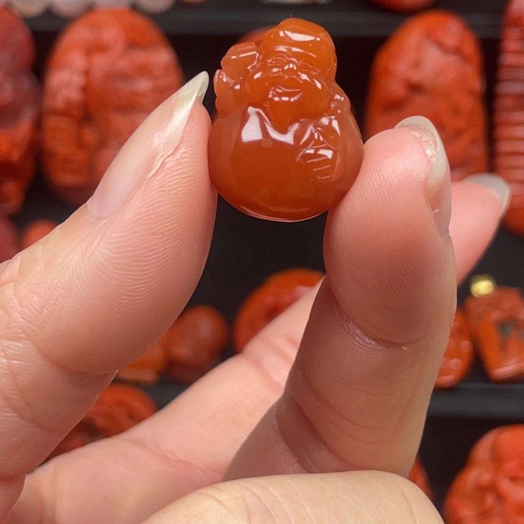 南红玛瑙未镶嵌财神爷