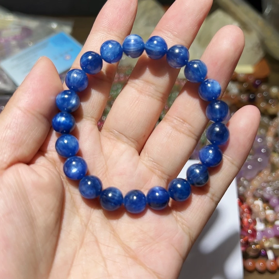 天然辰砂蓝晶石9毫米64号