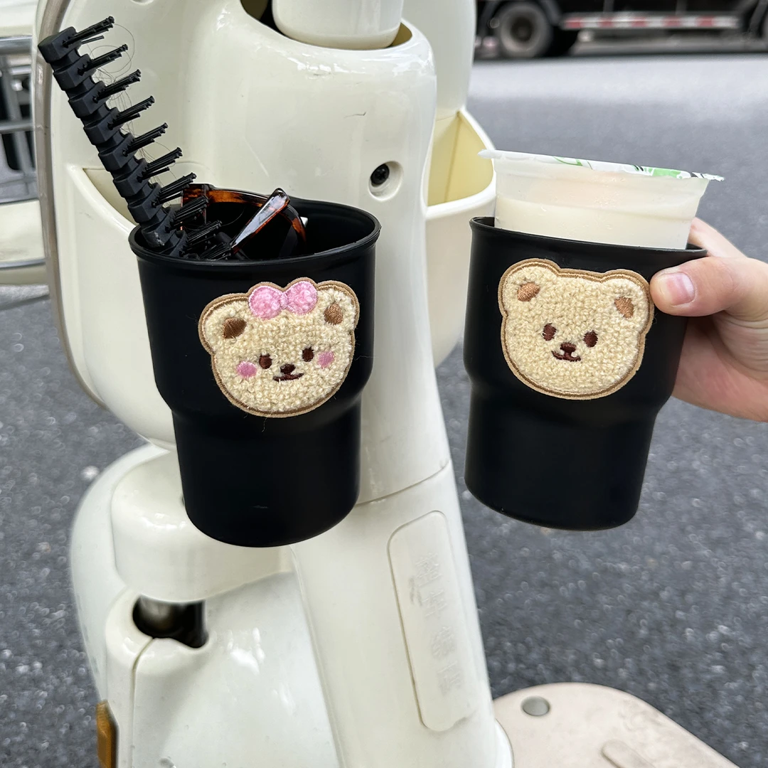 电动车水杯架放奶茶饮料收纳架自行车杯托电瓶车大容量固定水壶架