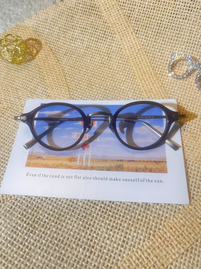【免费配镜，详询客服】韩版时尚复古眼镜钛架时髦老钱风KBT98044