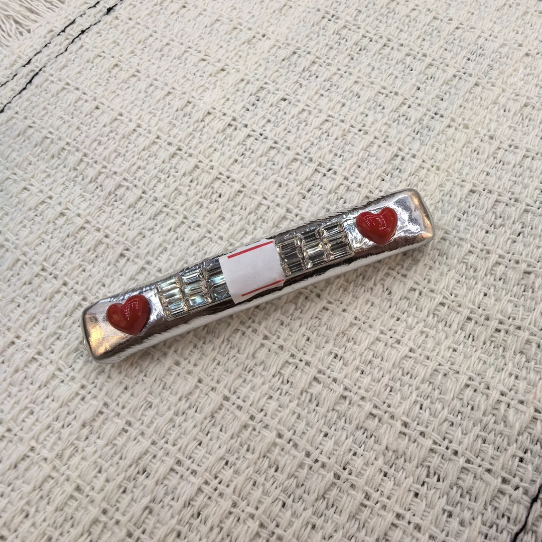 E821红色爱心闪闪一字夹边夹