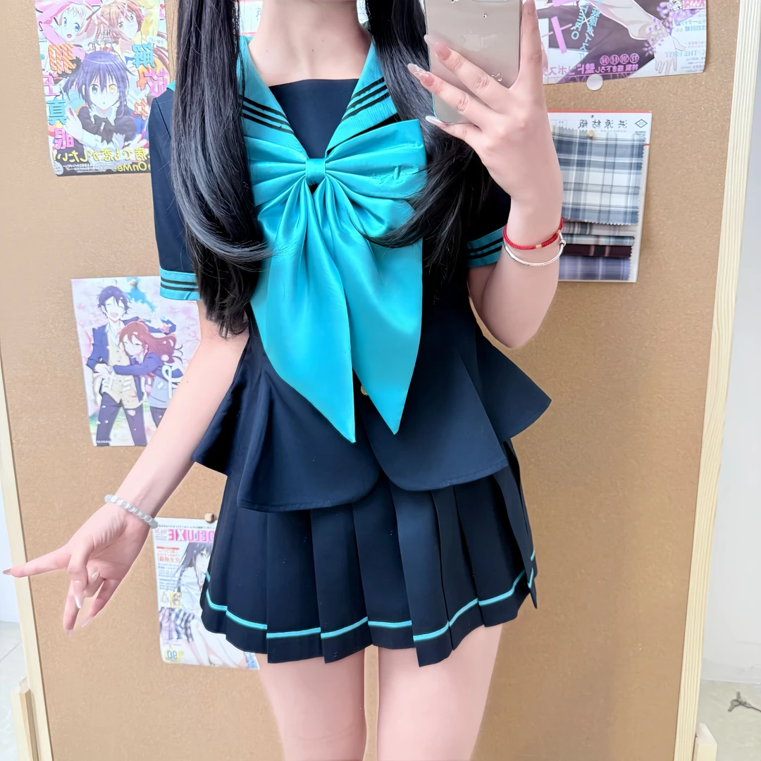 【水手服3.0】2025夏季新款jk水手服女收腰短袖套装初音色制服