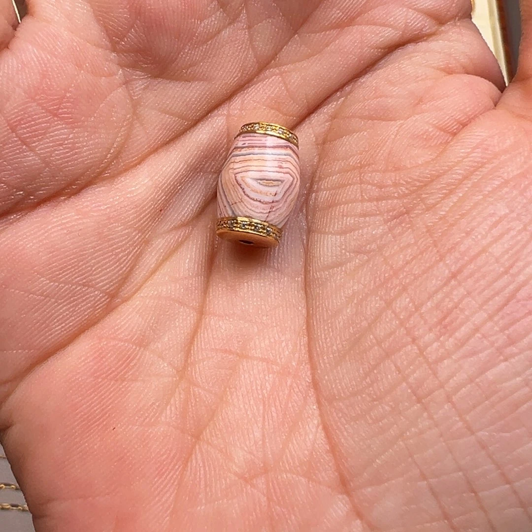 玛瑙/玉髓22K金镶嵌颈饰