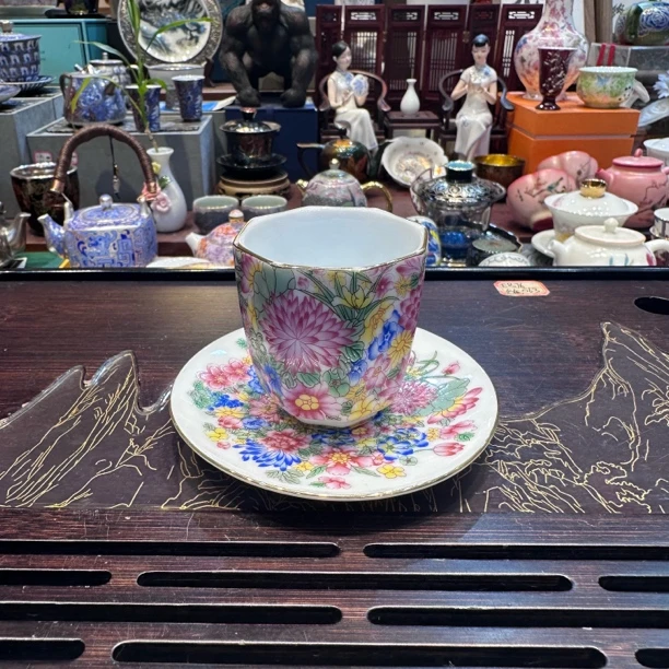 陶瓷万花主人杯X437