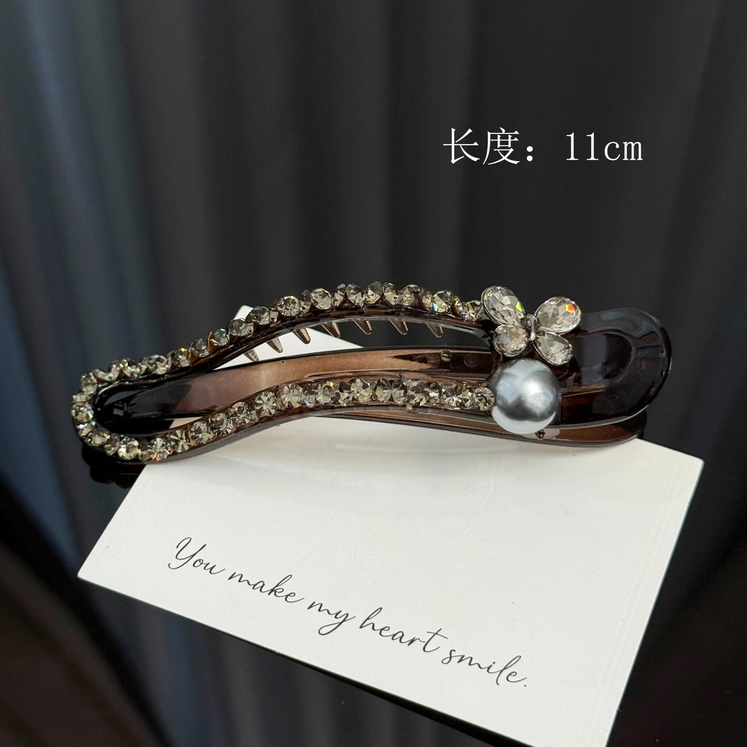 BAOSHATI/宝莎缇F-1236满钻蝴蝶高级感盘发鸭嘴夹