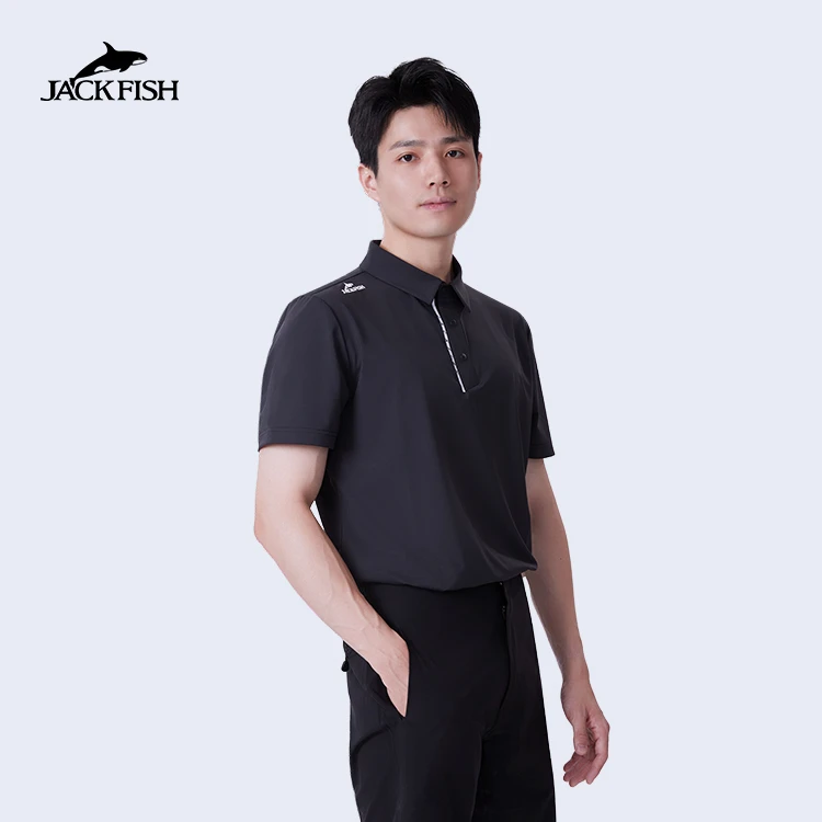 JACKFISH/杰克鱼高尔夫吸湿排汗短袖凉感防晒商务运动polo衫55M