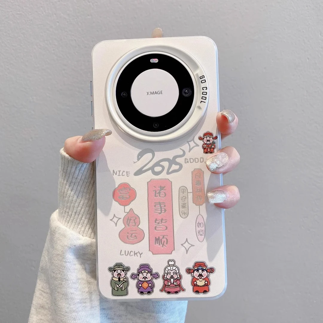 2025诸事皆顺适用华为mate70pro手机壳新款彩绘pura70磨砂彩银mat