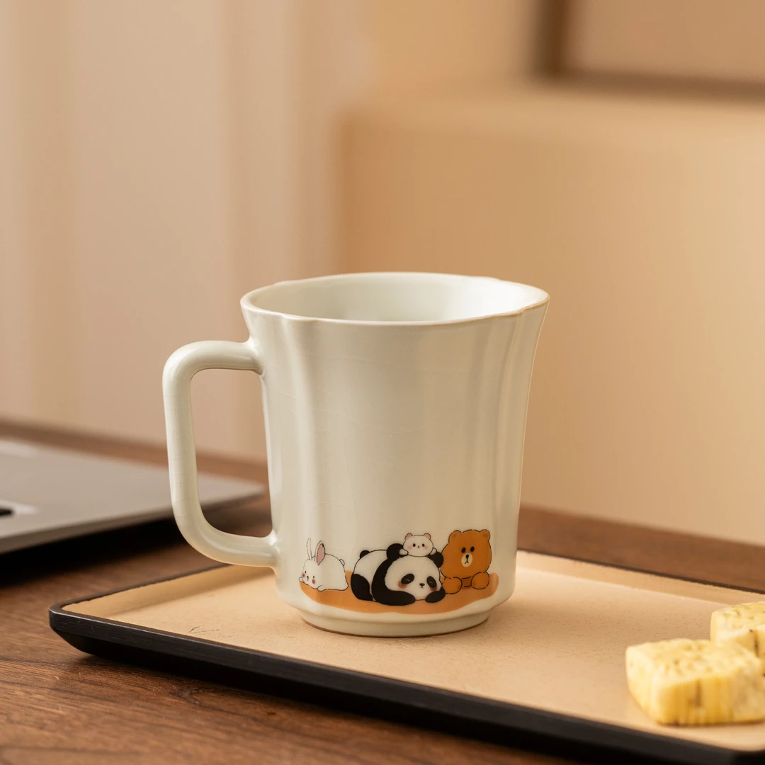 汝窑茶杯高档办公室个人喝茶专用马克杯大容量陶瓷水杯2025新款