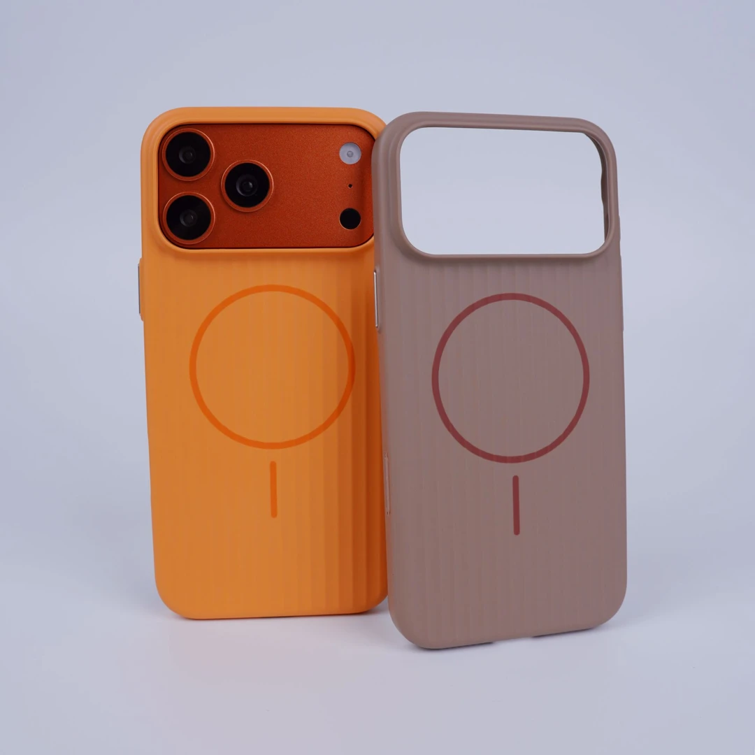 适用于苹果17promax细环磁吸17pro条纹超薄壳/16pomax包拍摄按键