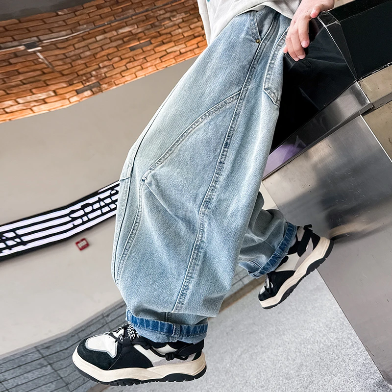 【2025秋款上新】男童牛仔裤儿童韩版洋气宽松春秋季长裤中大童潮流