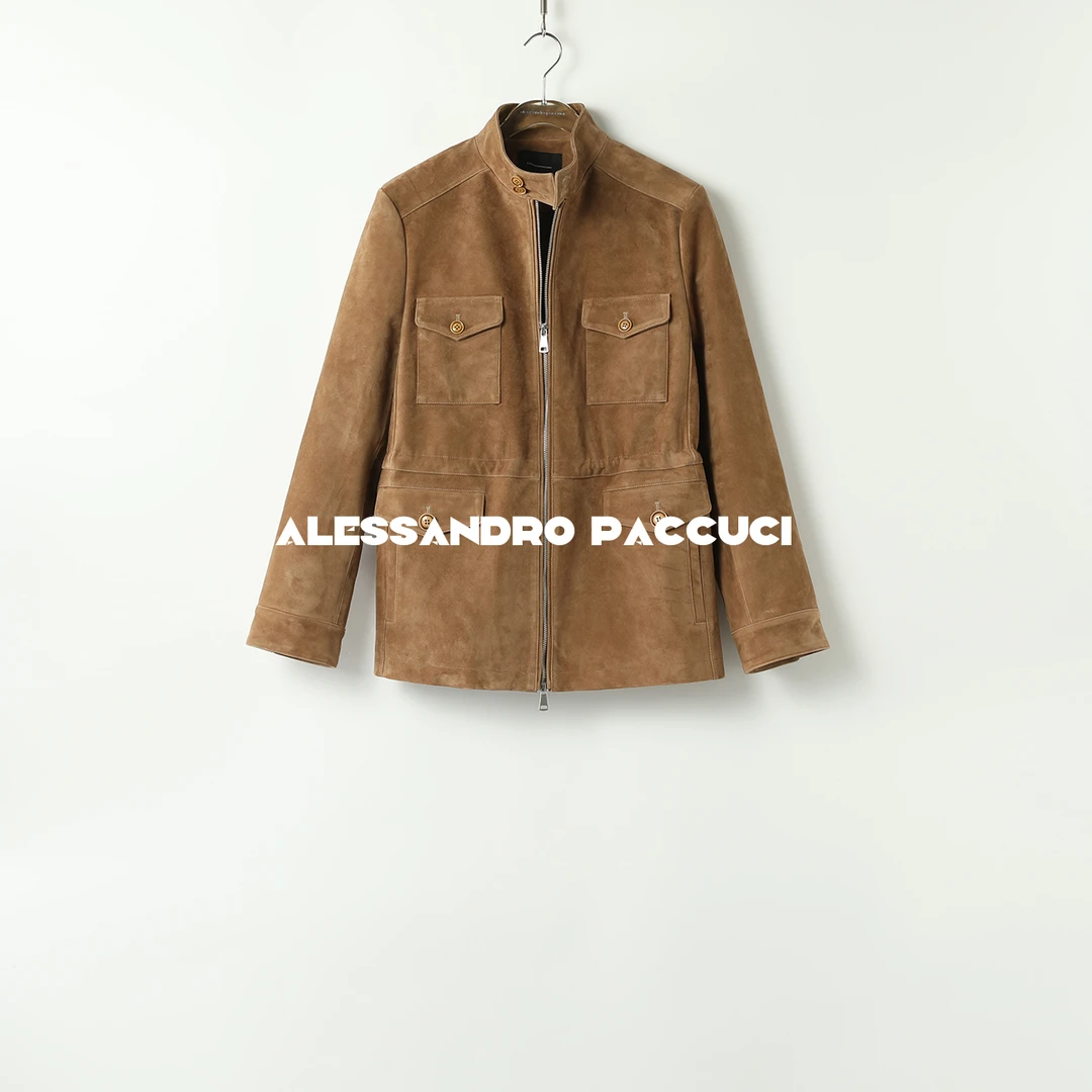 【孤品特价不退换】洛哥431044PW【棕调秋意】黑标/羊皮反绒翻领外套