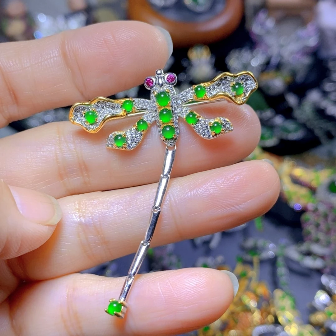 翡翠颈饰银S925镶嵌天然翡翠