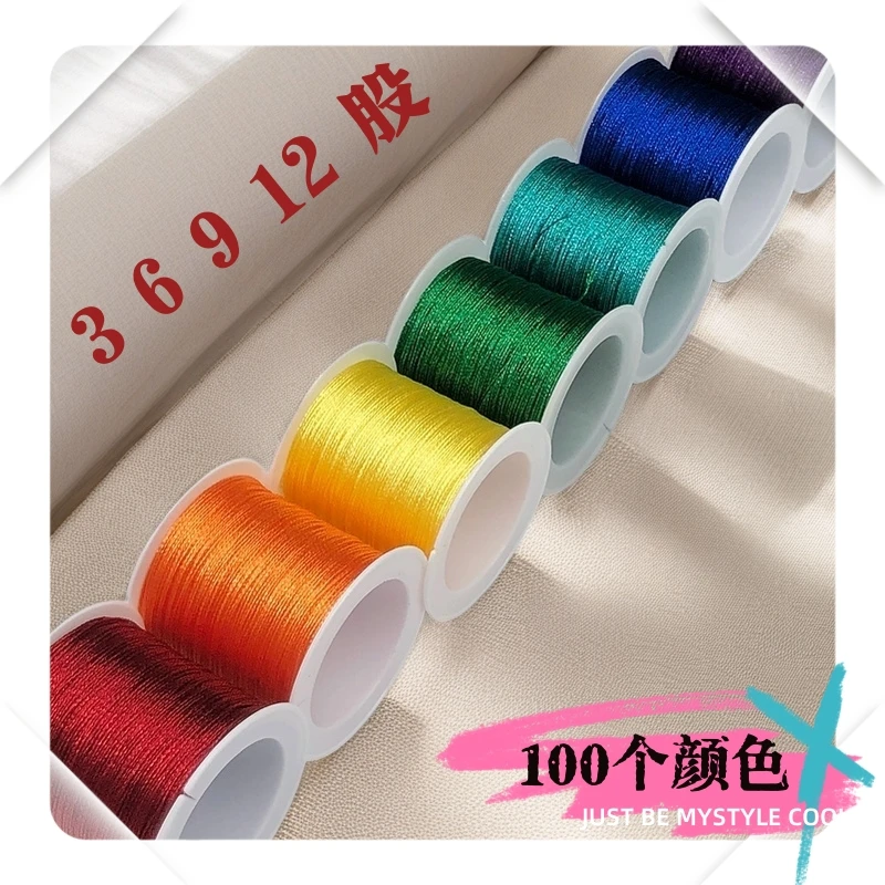 6股彩金线手工diy编织绳手链绕线金银丝线渐变粽子小柿子