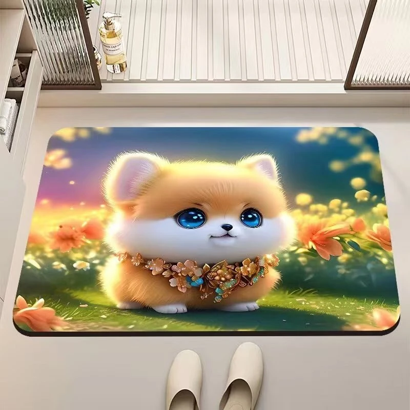 搓脚地垫【硅藻泥】浴室吸水防滑地垫可爱卡通5D萌宠吸水门垫裁剪