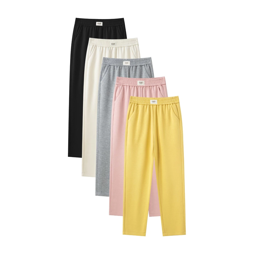 2025米窈秋夏新款时尚百搭高腰显瘦宽松舒适液氨棉休闲直筒裤9537