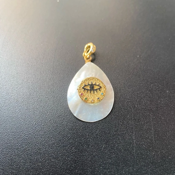 铜合金合成锆石吊坠 TTSD 白色水滴轻奢款吊坠 1289