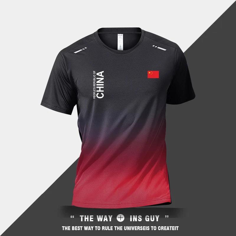 中国队运动短袖T恤男女夏季速干衣训练短袖t恤跑步健身上衣定制