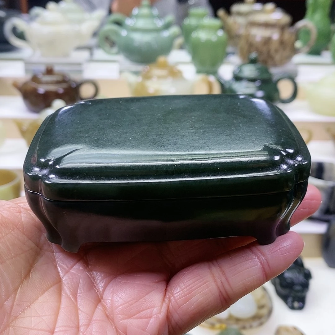 和田玉香盒未镶嵌