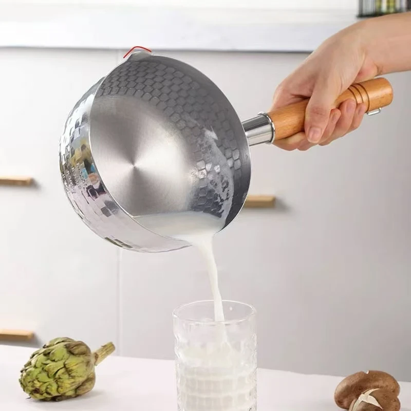 （超有钱百货专属）日式304不锈钢雪平锅厨房奶锅料理锅煮方便面