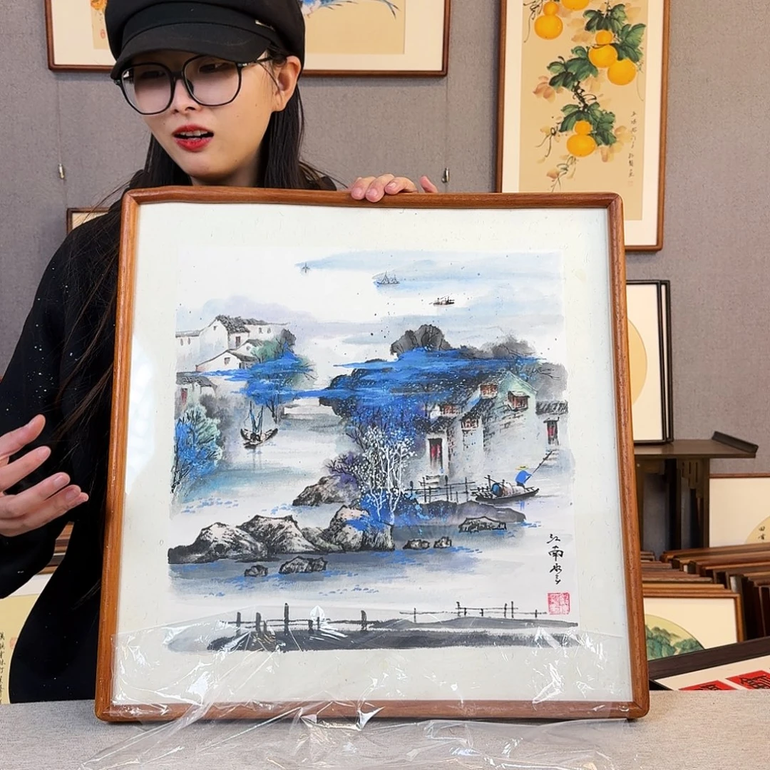 碑帖纯手绘，纯手写带框尺寸：53×53厘米