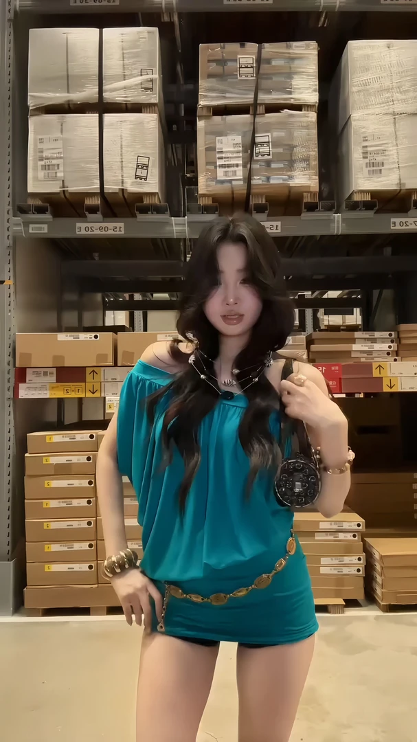 复古辣妹蓝色不规则露肩连衣裙女装夏季收腰包臀短裙性感纯欲裙子