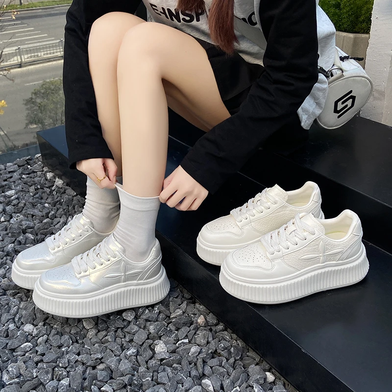欧货厚底增高小白新款十字百搭休闲鞋A603