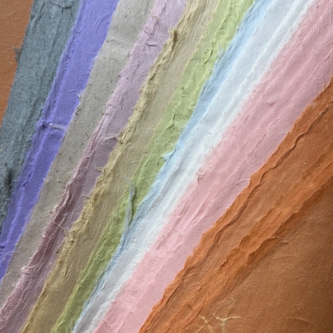 睿安堂纯手工34✖️69CM书法作品楮皮十色云龙笺3到4分熟50张