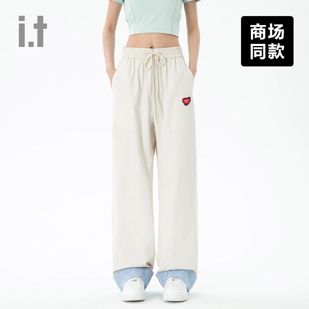 I.T旗下CHOCOOLATE早秋透气休闲运动裤男女卡其显瘦通勤宽松垂感